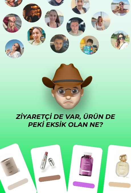 Mağazaya akan ziyaretçiler ile alttaki ürünler arasında kalan, sorunun nerede olduğunu bilmeyen satıcı